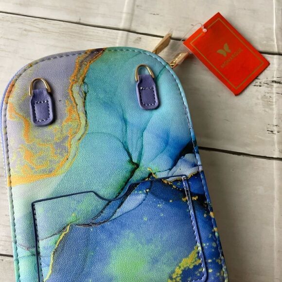 Monarque Blue Marble Crossbody Bag NWT - Picture 7 of 12